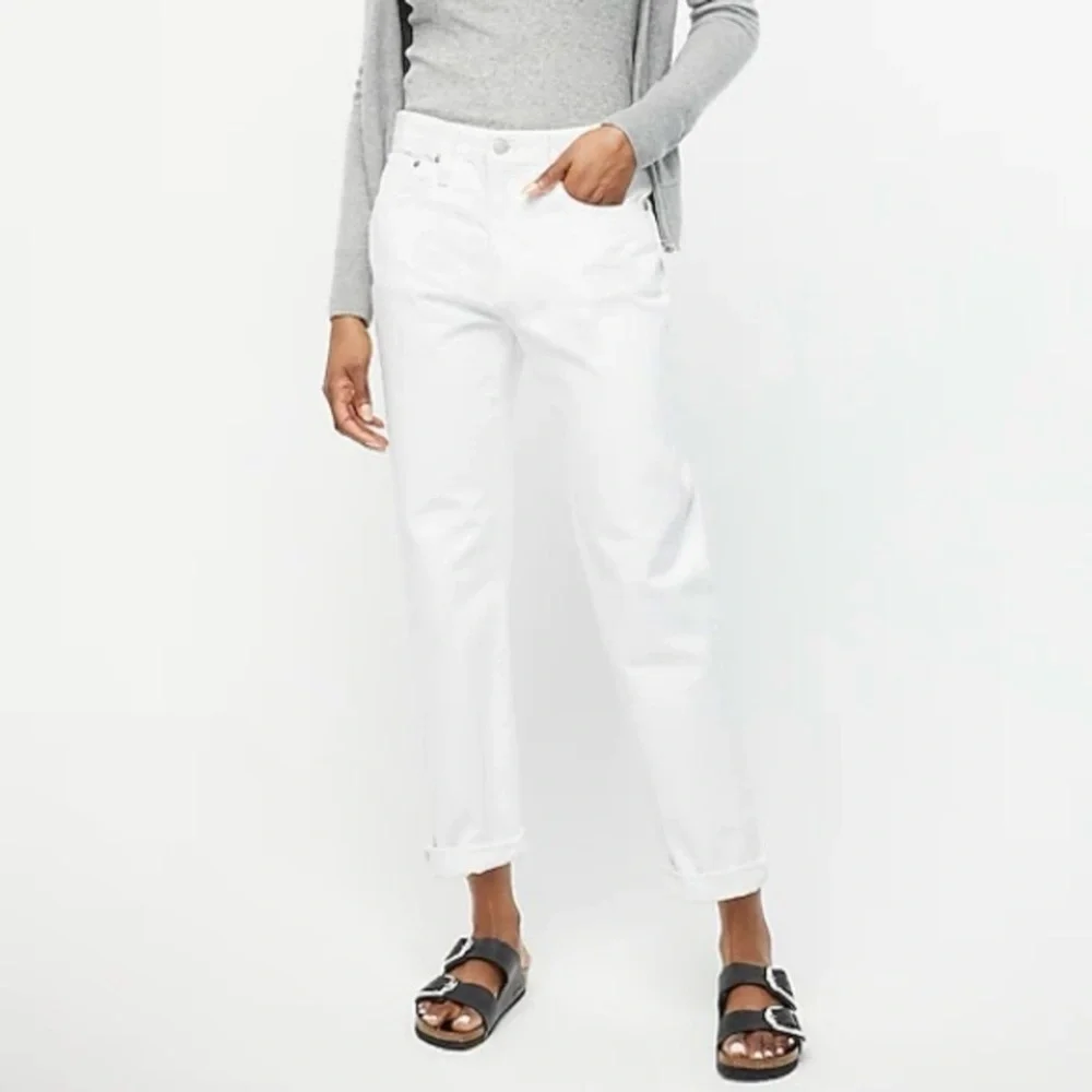NWT J. Crew Slouchy Boyfriend Jean White 26 Petite